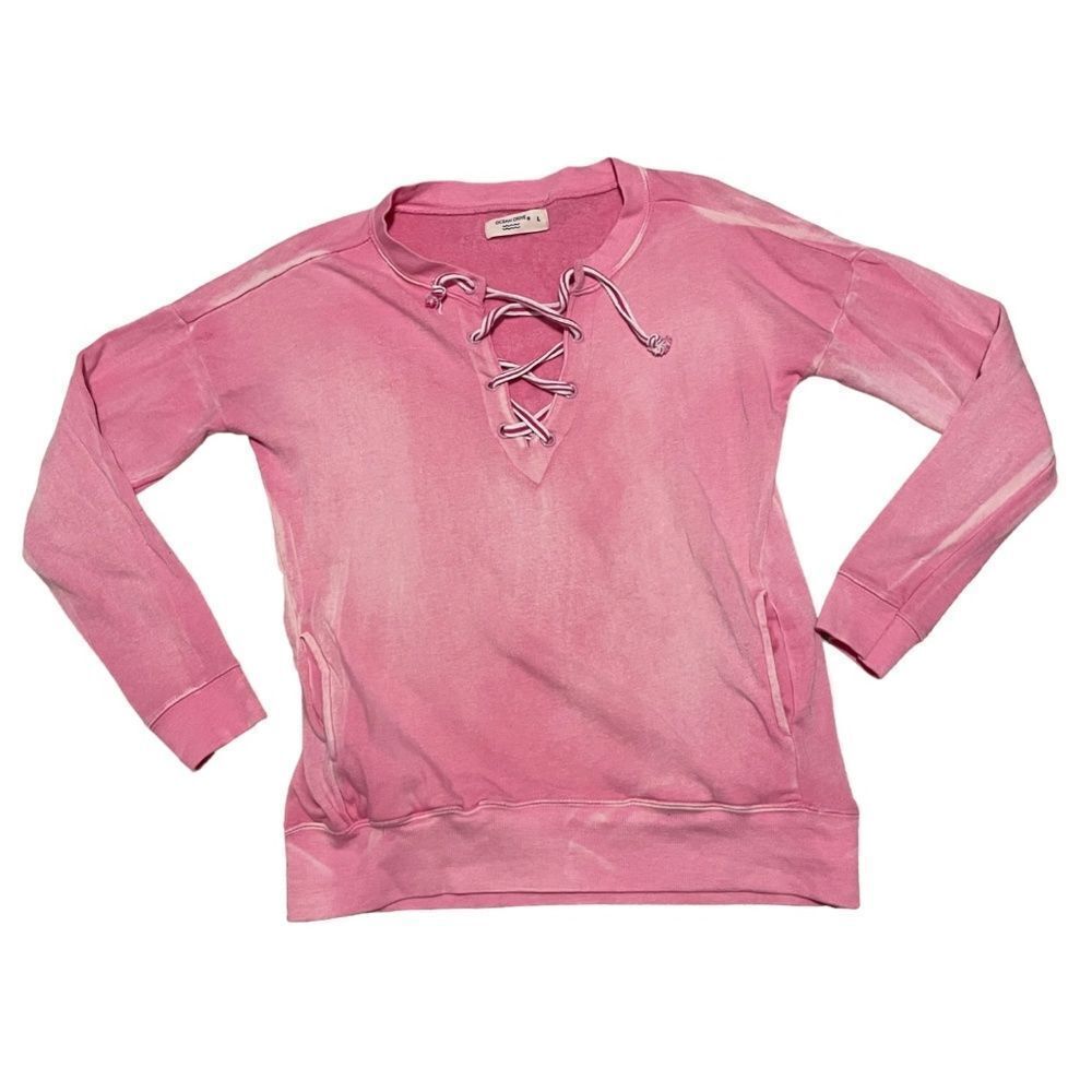 Ocean Drive Pink Lace Front Pullover